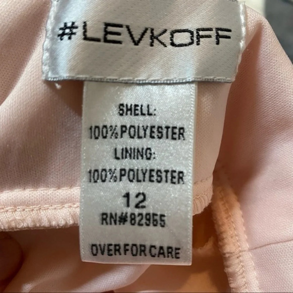 Levkoff Halter Neck Chiffon A-Line backless Gown size 12 in Pastel Pink - Picture 10 of 11